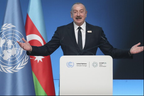 Presidente Ilham Aliyev discursa na COP29