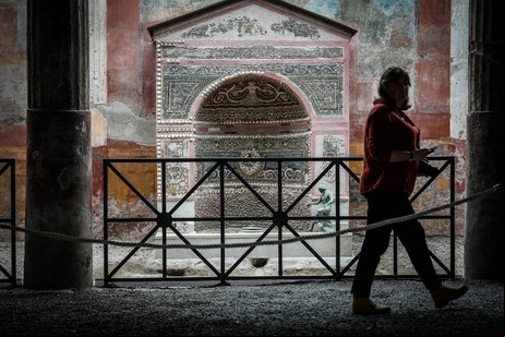 Casa no sítio arqueológico de Pompeia, sul da Itália