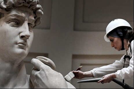 Restauração do David de Michelangelo, em Florença