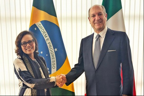 Maria Laura da Rocha e Riccardo Guariglia durante encontro em Brasília