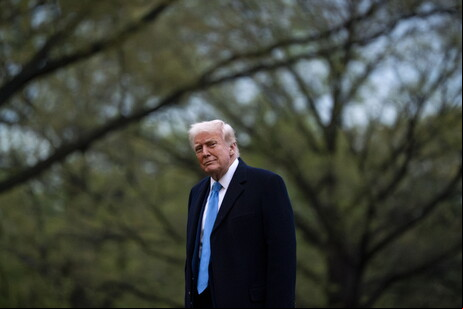 Donald Trump, presidente dos EUA, no jardim da Casa Branca