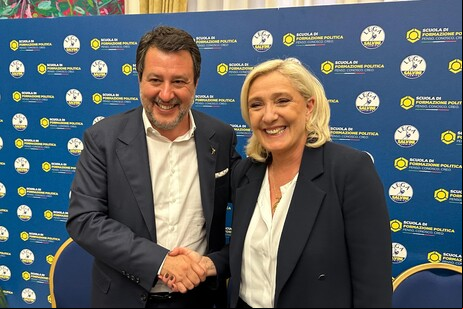 Salvini e Le Pen se reuniram antes de evento da Liga