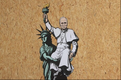 'O Sonho Americano', mural de aleXsandro Palombo em homenagem a Leão XIV