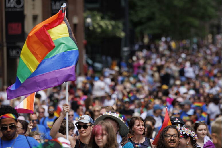 Manifestação da comunidade LGBTQIA+ em Boston, nos EUA - TODOS OS DIREITOS RESERVADOS