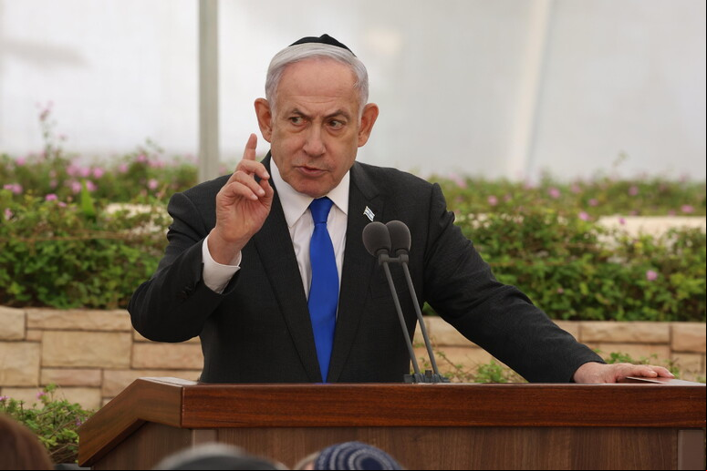 Benjamin Netanyahu durante cerimônia em Tel Aviv, em Israel © ANSA/EPA