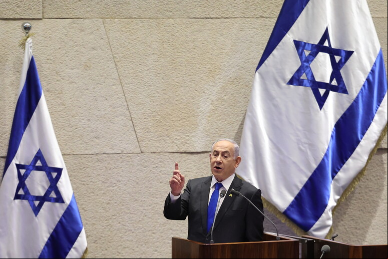Premiê Benjamin Netanyahu em sessão do Parlamento de Israel - TODOS OS DIREITOS RESERVADOS