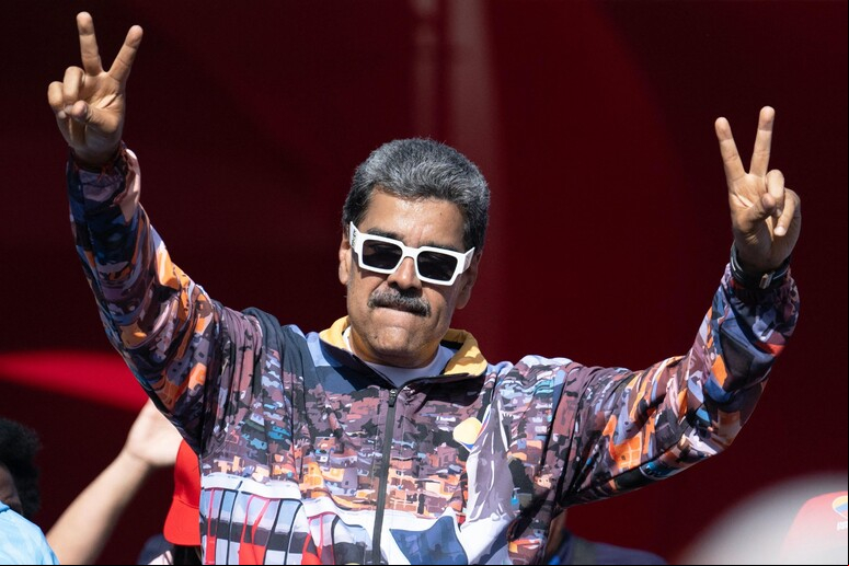 Nicolás Maduro em comício em Caracas, capital da Venezuela © ANSA/AFP