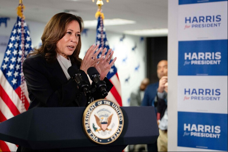 Kamala Harris em evento de campanha em Wilmington, Delaware © ANSA/AFP