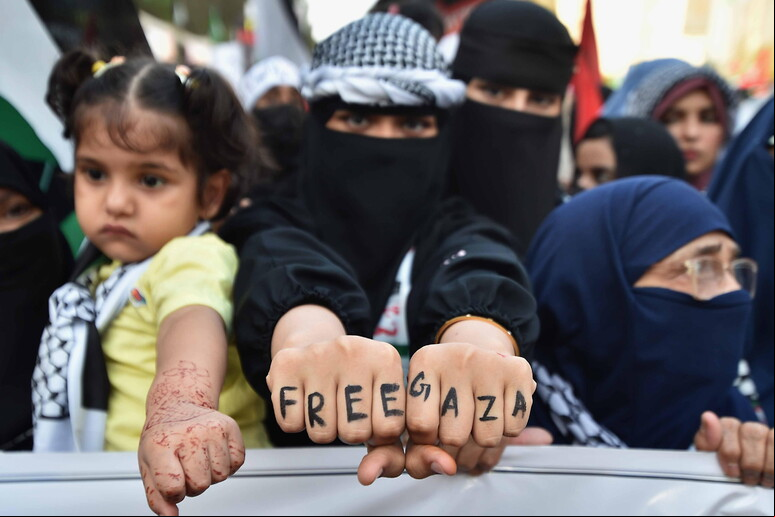 Protesto pelo fim da guerra na Faixa de Gaza © ANSA/EPA