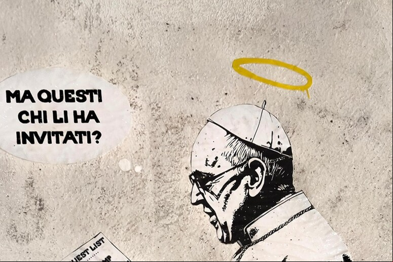 Mural do papa Francisco no centro histórico de Roma - TODOS OS DIREITOS RESERVADOS
