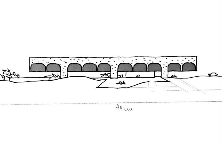 Desenho inacabado de Oscar Niemeyer © ANSA/Gentileza El Cordillerano/Fundação Oscar Niemeyer