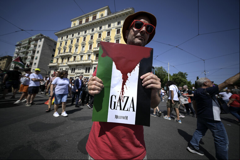 Manifestação pró-Palestina em Roma, capital da Itália - TODOS OS DIREITOS RESERVADOS